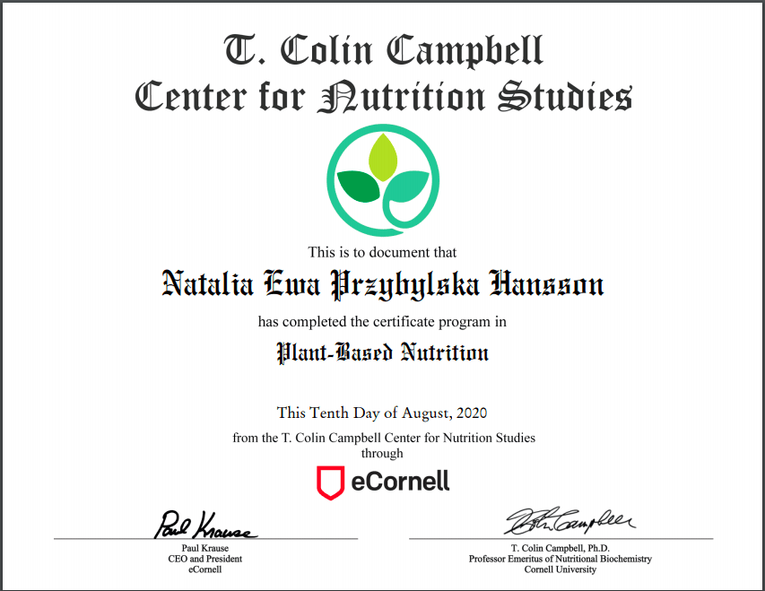 Plant Based Nutrition Certificate