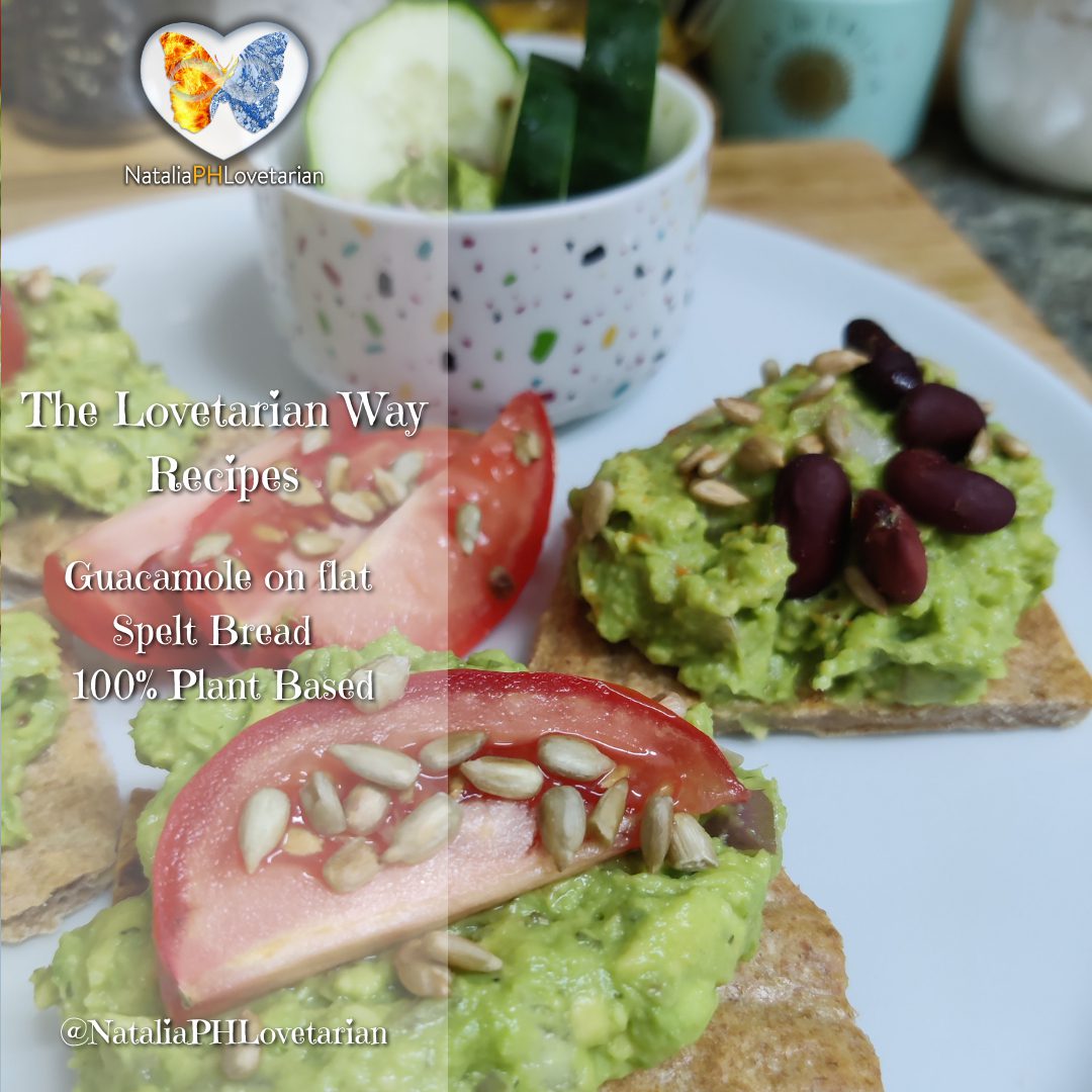 Guacamole on flat spelt bread